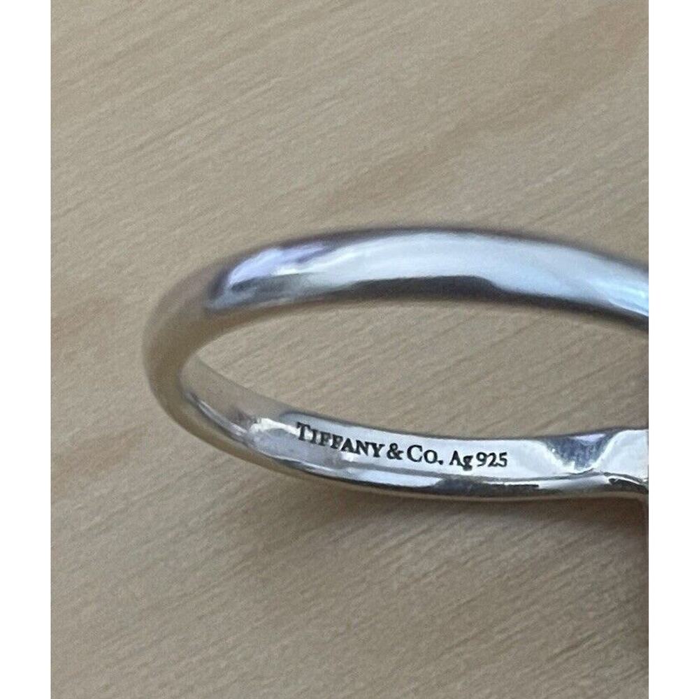 Tiffany & Co. Paloma Picasso Silver Milky Quartz Sugar Stack Cushion Band Ring 6 - Picture 5 of 6